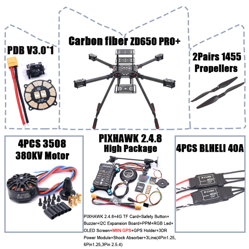RCtoSky ZD650 PRO+ 650mm Ardup - Heavy Lift Drone Frame recension och pris